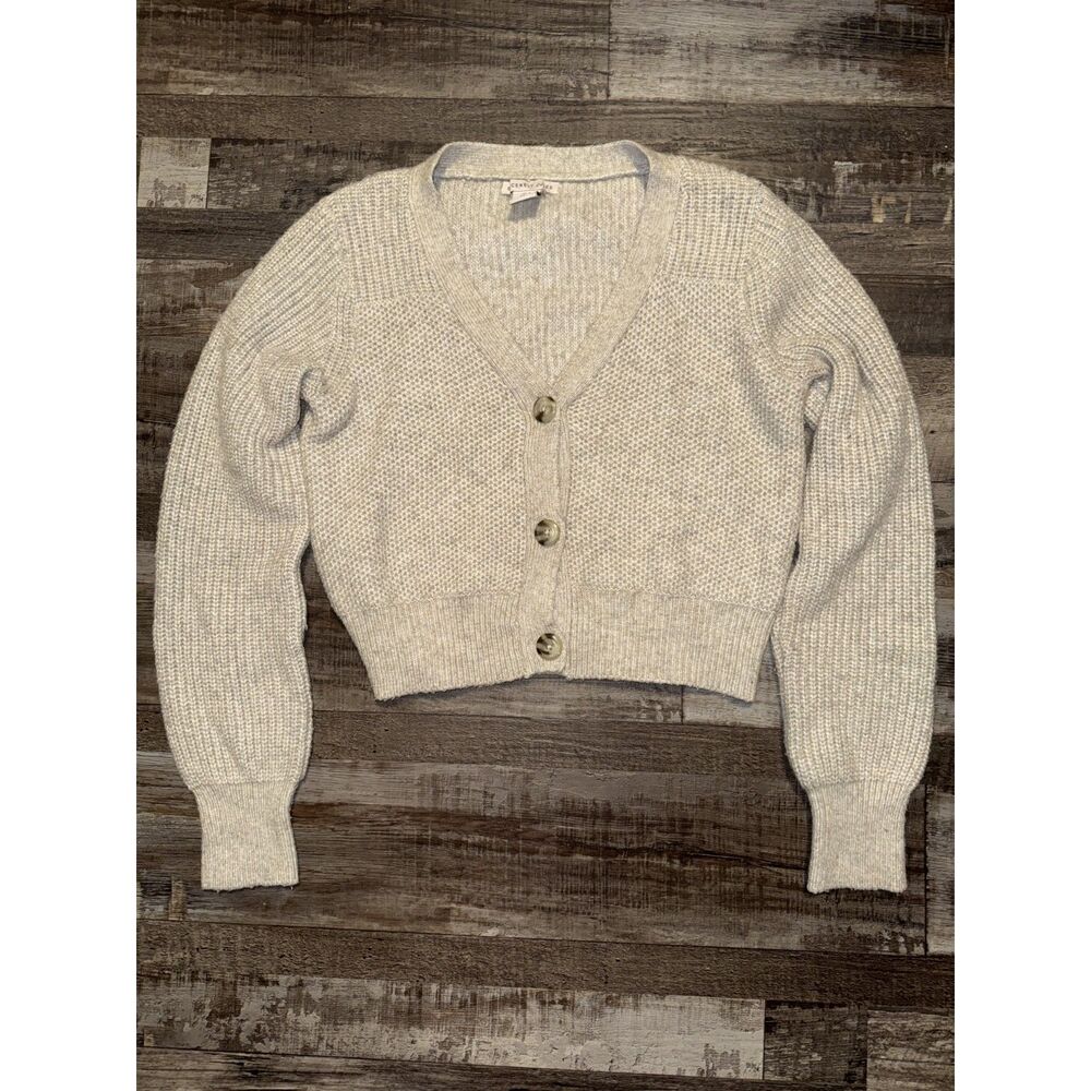 Sincerely Jules Beige Button Up Knit Cardigan Size Small